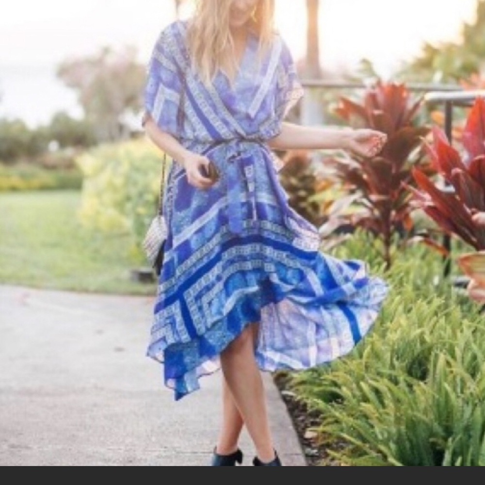 Parker blue print wrap dress